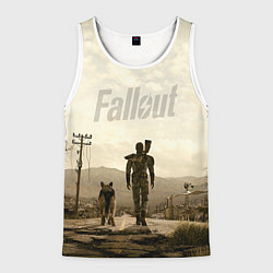 Майка-безрукавка мужская Fallout City, цвет: 3D-белый
