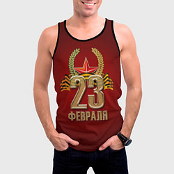 Майка-безрукавка мужская 23 февраля, цвет: 3D-черный — фото 2
