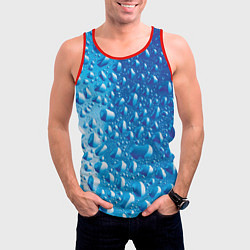 Майка-безрукавка мужская Капли воды, цвет: 3D-красный — фото 2