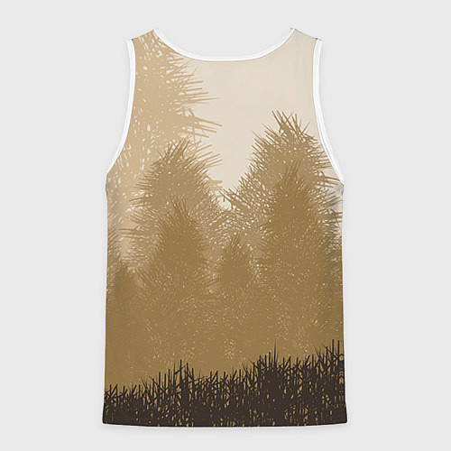 Мужская майка без рукавов Олень на охоте / 3D-Белый – фото 2
