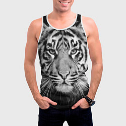 Майка-безрукавка мужская Красавец тигр, цвет: 3D-белый — фото 2