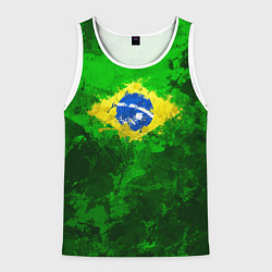 Майка-безрукавка мужская Бразилия, цвет: 3D-белый