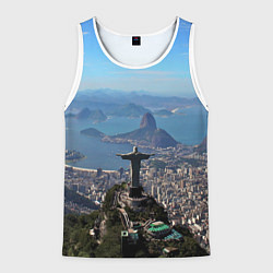 Майка-безрукавка мужская Рио-де-Жанейро, цвет: 3D-белый