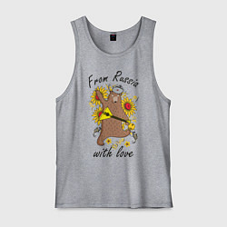 Майка мужская хлопок From Russia with love, цвет: меланж