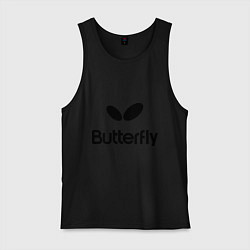 Майка мужская хлопок Butterfly Logo, цвет: черный