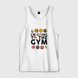 Майка мужская хлопок Pokemon Im going to the gym (black), цвет: белый