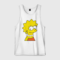 Майка мужская хлопок Lisa Simpson, цвет: белый