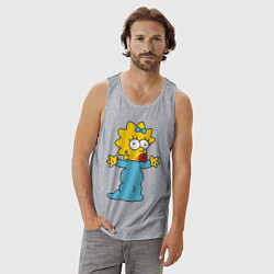 Майка мужская хлопок Maggie Simpson, цвет: меланж — фото 2