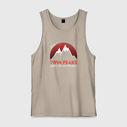 Майка мужская хлопок Twin Peaks: Pie & Murder, цвет: миндальный