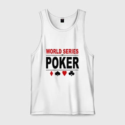 Майка мужская хлопок World series of poker, цвет: белый
