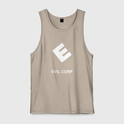 Майка мужская хлопок Evil corporation, цвет: миндальный