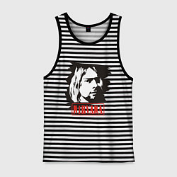 Майка мужская хлопок Nirvana: Kurt Cobain, цвет: черная тельняшка