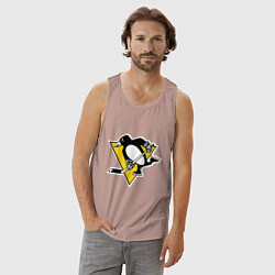 Майка мужская хлопок Pittsburgh Penguins, цвет: пыльно-розовый — фото 2