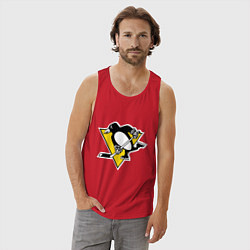 Майка мужская хлопок Pittsburgh Penguins, цвет: красный — фото 2