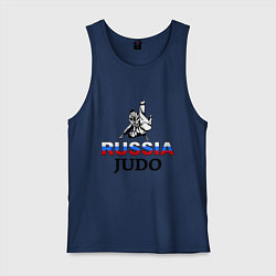 Майка мужская хлопок Russia judo, цвет: тёмно-синий