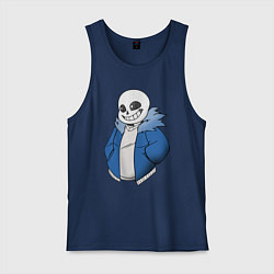 Майка мужская хлопок Sans, цвет: тёмно-синий