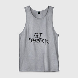 Майка мужская хлопок Get sherlock, цвет: меланж