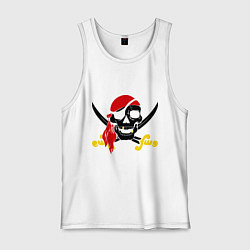 Майка мужская хлопок Пиратская футболка, цвет: белый