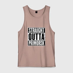 Майка мужская хлопок Straight Outta Primorsk, цвет: пыльно-розовый