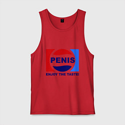 Майка мужская хлопок Penis. Enjoy the taste, цвет: красный