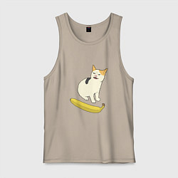 Мужская майка Cat no banana meme