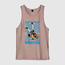 Майка мужская хлопок Greco-roman wrestling, цвет: пыльно-розовый