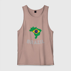 Майка мужская хлопок Brazil Country, цвет: пыльно-розовый