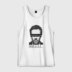 Майка мужская хлопок Everyboy Lies, цвет: белый