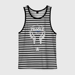 Майка мужская хлопок Fragile Express, цвет: черная тельняшка