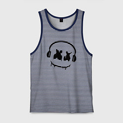 Майка мужская хлопок Marshmello Music, цвет: синяя тельняшка