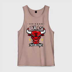 Майка мужская хлопок Chicago Bulls est. 1966, цвет: пыльно-розовый