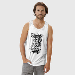 Майка мужская хлопок Slipknot Faces, цвет: белый — фото 2