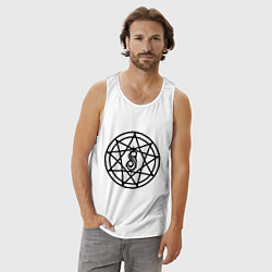 Майка мужская хлопок Slipknot Pentagram, цвет: белый — фото 2