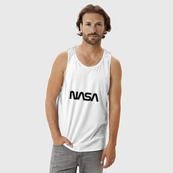 Майка мужская хлопок NASA, цвет: белый — фото 2
