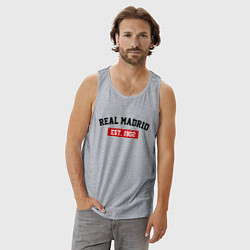 Майка мужская хлопок FC Real Madrid Est. 1902, цвет: меланж — фото 2