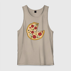 Майка мужская хлопок Пицца парная, цвет: миндальный