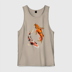 Майка мужская хлопок Инь-Ян, цвет: миндальный