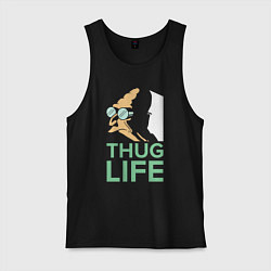 Майка мужская хлопок Zoidberg: Thug Life, цвет: черный