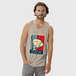 Майка мужская хлопок Doom Zim, цвет: миндальный — фото 2