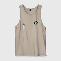 Майка мужская хлопок BMW M PERFORMANCE БМВ, цвет: миндальный