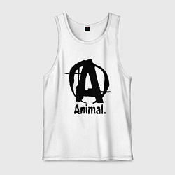 Майка мужская хлопок Animal Logo, цвет: белый