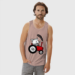 Майка мужская хлопок Поросенок Петр, цвет: пыльно-розовый — фото 2