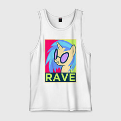 Майка мужская хлопок DJ Pon-3 RAVE, цвет: белый