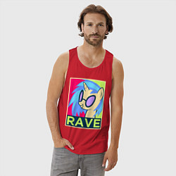 Майка мужская хлопок DJ Pon-3 RAVE, цвет: красный — фото 2