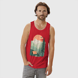 Майка мужская хлопок Wood Adventure, цвет: красный — фото 2