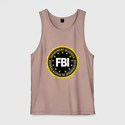 Майка мужская хлопок FBI Departament, цвет: пыльно-розовый