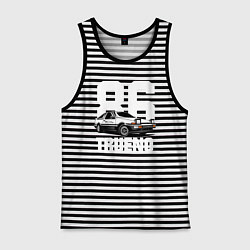 Майка мужская хлопок TRUENO 86, цвет: черная тельняшка