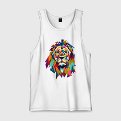 Майка мужская хлопок Lion Art, цвет: белый