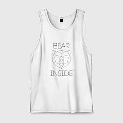 Майка мужская хлопок Bear Inside, цвет: белый