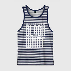 Майка мужская хлопок Juventus: Black & White, цвет: синяя тельняшка